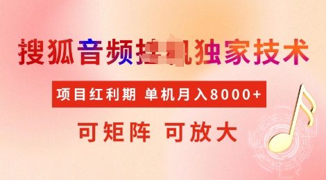 全网首发搜狐音频挂JI独家技术，项目红利期，可矩阵可放大，稳定月入8k-必智轻创社