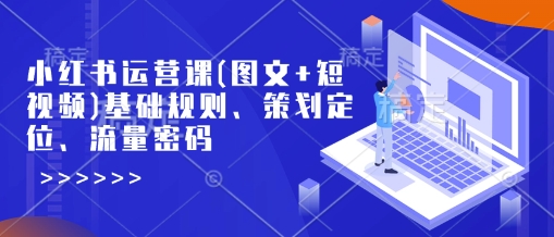 小红书运营课(图文+短视频)基础规则、策划定位、流量密码-必智轻创社