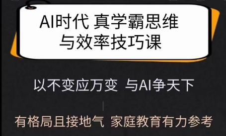Ai时代真学霸思维与学习方法课，有格局且接地气，家庭教育有力参考-必智轻创社