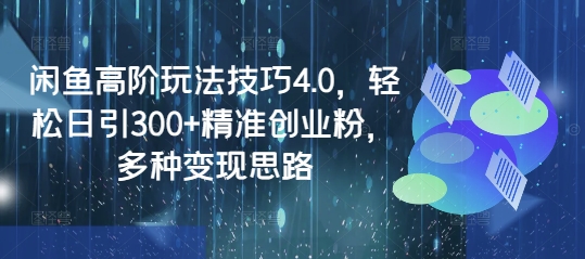 闲鱼高阶玩法技巧4.0，轻松日引300+精准创业粉，多种变现思路-必智轻创社