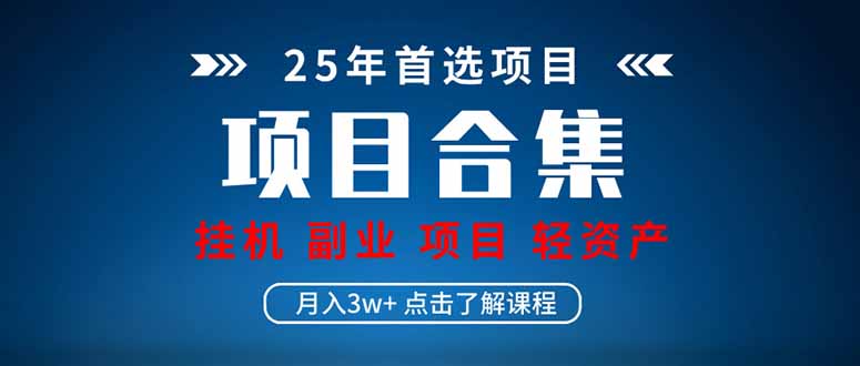 2025 实操项目合集 挂机类型 直播类型 轻资产创业类型 课程分享各项目…-必智轻创社