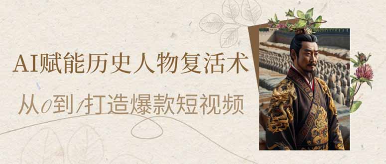 AI赋能历史人物复活术：从0到1打造爆款短视频-必智轻创社