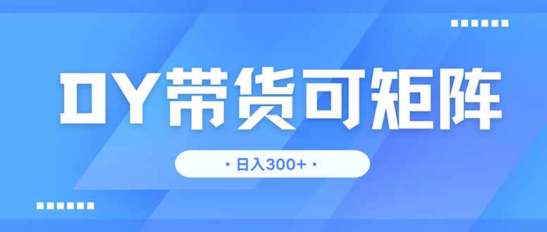 DY带货，日入300＋矩阵无上限-必智轻创社