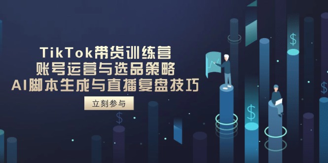 TikTok带货训练营，账号运营与选品策略，AI脚本生成与直播复盘技巧-必智轻创社