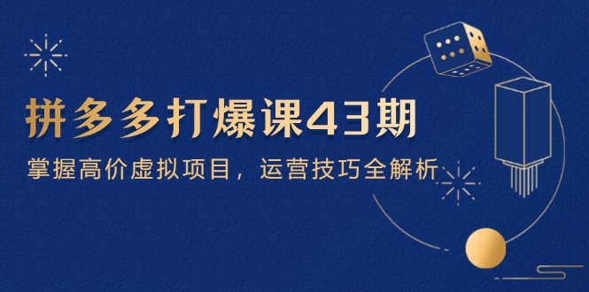 拼多多打爆课第 43 期，掌握高价虚拟项目，运营技巧全解析（15节）-必智轻创社