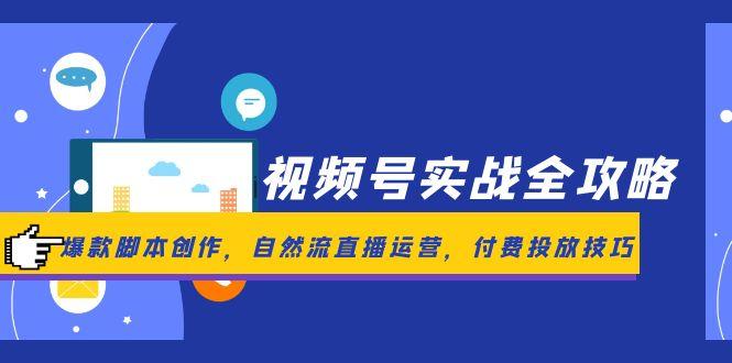 视频号实战全攻略，爆款脚本创作，自然流直播运营，付费投放技巧-必智轻创社