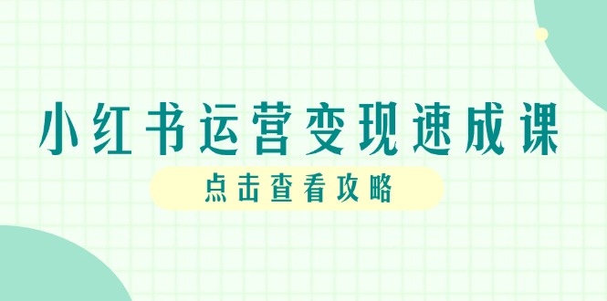 小红书运营变现速成课，账号搭建到暴力起号，个人IP全流程指南-必智轻创社