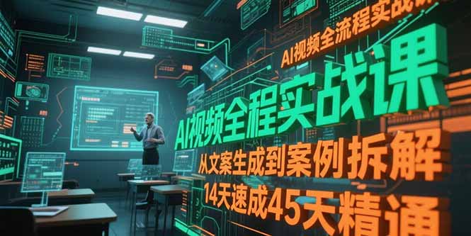 AI视频全流程实战课，从文案生成到案例拆解，14天速成45天精通-必智轻创社