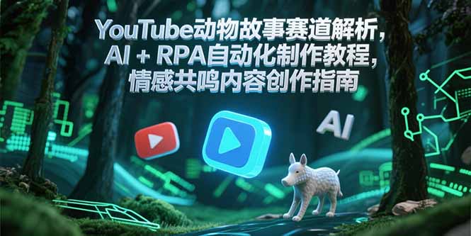 YouTube动物故事赛道解析，AI+RPA自动化制作教程，情感共鸣内容创作指南-必智轻创社