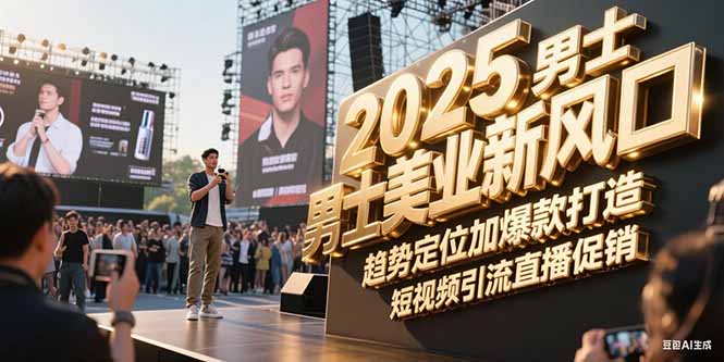 2025男士美业新风口，趋势定位加爆款打造，短视频引流直播促销-必智轻创社