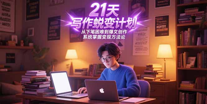 21天写作蜕变计划，从下笔困难到爆文创作，系统掌握变现方法论-必智轻创社