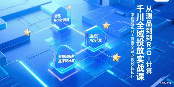 千川全域投放实战课，从测品到ROI计算，掌握短视频+直播全链路投放技巧-必智轻创社