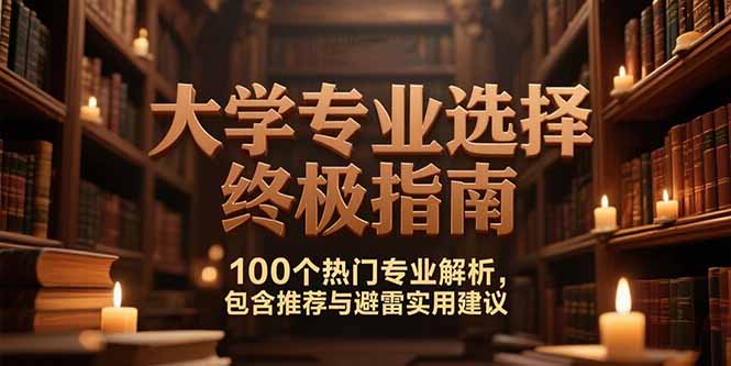 付费文：大学专业选择终极指南,100个热门专业解析,包含推荐与避雷实用建议-必智轻创社