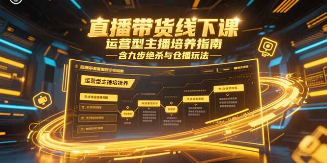 直播带货线下课，运营型主播培养指南，含九步绝杀与仓播玩法-必智轻创社