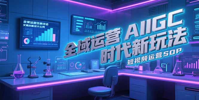 全域运营AIGC时代新玩法，文案封面设计公式，短视频运营SOP-必智轻创社