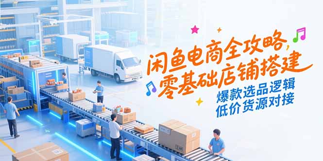 闲鱼电商全攻略，零基础店铺搭建，爆款选品逻辑，低价货源对接-必智轻创社