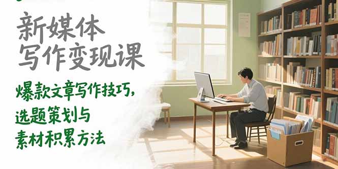 新媒体写作变现课，爆款文章写作技巧，选题策划与素材积累方法-必智轻创社