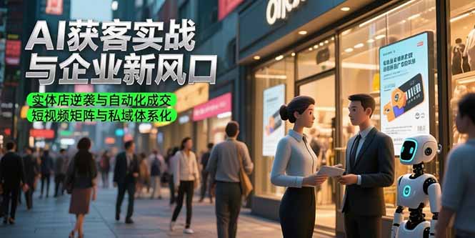 AI获客实战与企业新风口，实体店逆袭与自动化成交 短视频矩阵与私域体系化-必智轻创社