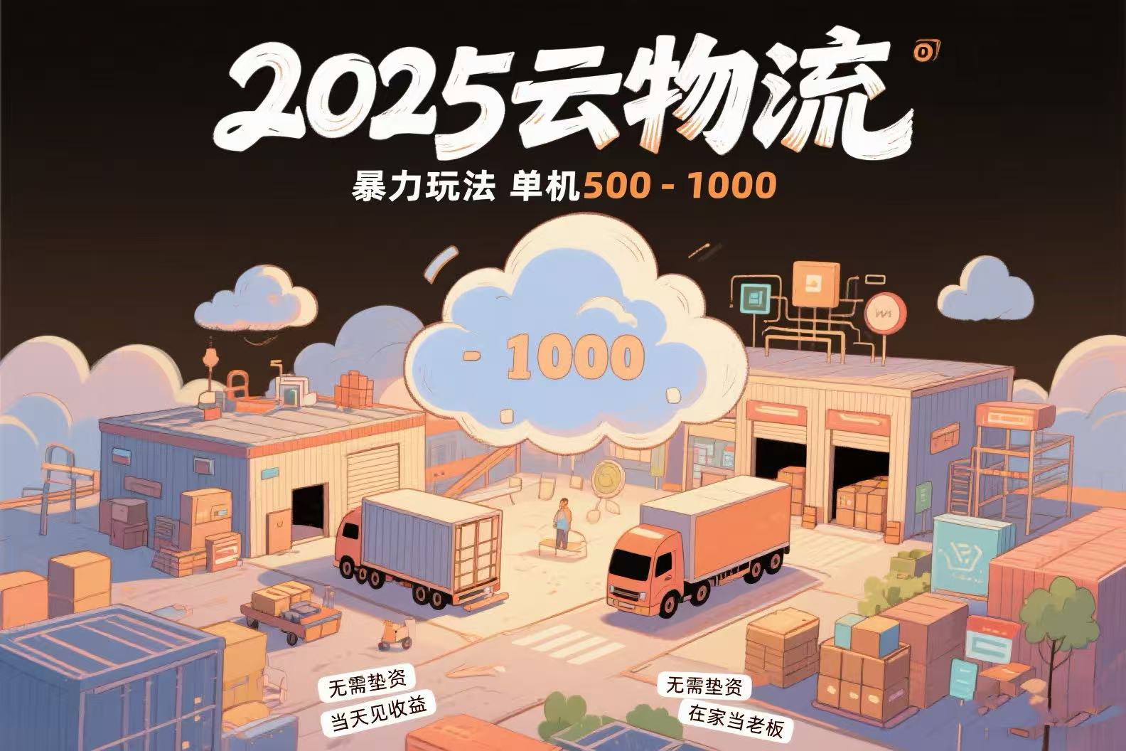 云物流赚差价，项目纯利润500~1000，无需垫资，当天到账。不需要有车，…-必智轻创社