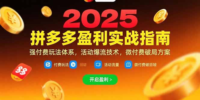 拼多多盈利实战指南，强付费玩法，活动爆流技术，微付费破局方案(更新7月)-必智轻创社