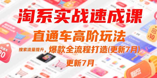 淘系实战速成课，直通车高阶玩法，搜索流量提升，爆款全流程打造(更新7月)-必智轻创社