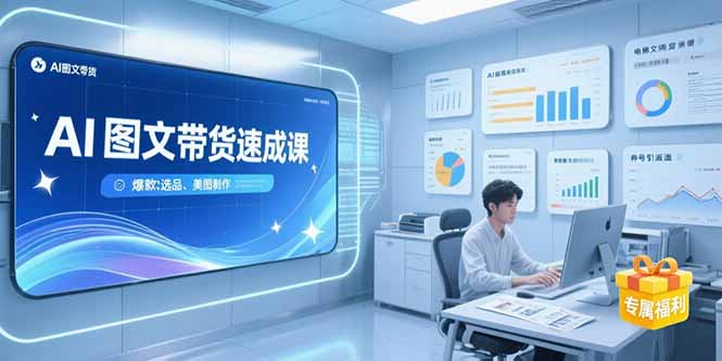 AI图文带货速成课，养号引流秘籍，爆款选品策略，美图制作全流程-必智轻创社
