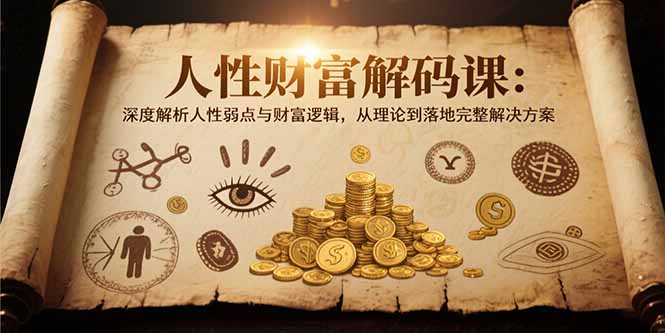 人性财富解码课6.0：深度解析人性弱点与财富逻辑，理论到落地完整解决方案-必智轻创社