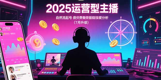 2025运营型主播：自然流起号，微付费投放技巧，罗盘数据深度解析(7月更新)-必智轻创社