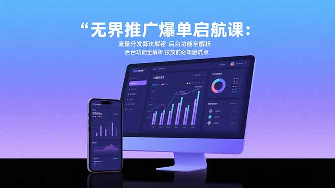 无界推广爆单启航课：流量分发算法解密 后台功能全解析 投放前必知避坑点-必智轻创社
