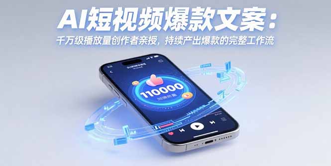 AI短视频爆款文案：千万级播放量创作者亲授，持续产出爆款的完整工作流-必智轻创社