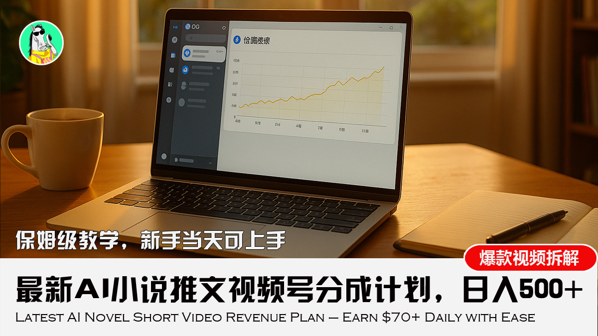 最新AI小说推文视频号分成计划，新手小白也能当天日入500+教程-必智轻创社