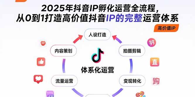 2025年抖音IP孵化运营全流程，从0到1打造高价值抖音IP的完整运营体系-必智轻创社