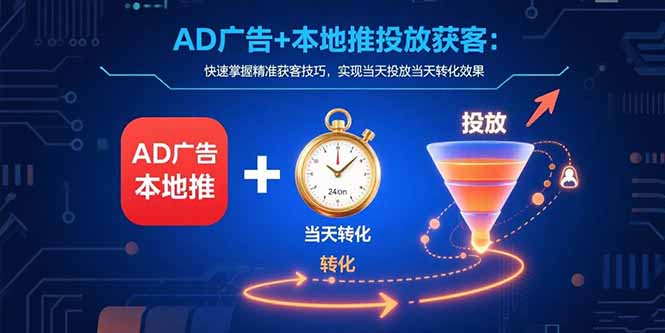 AD广告+本地推投放获客：快速掌握精准获客技巧，实现当天投放当天转化效果-必智轻创社