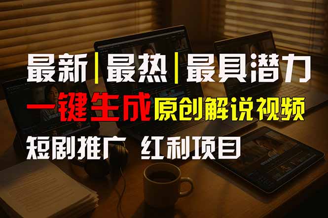 短剧推广新思路，AI一键生成原创解说视频，10分钟产出100条，30天赚了5.5w-必智轻创社