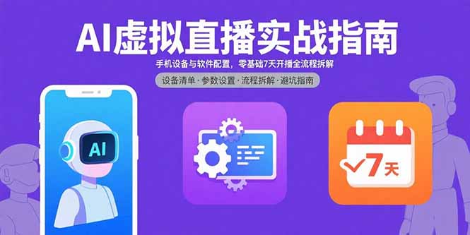 AI虚拟直播实战指南，手机设备与软件配置，零基础7天开播全流程拆解-必智轻创社