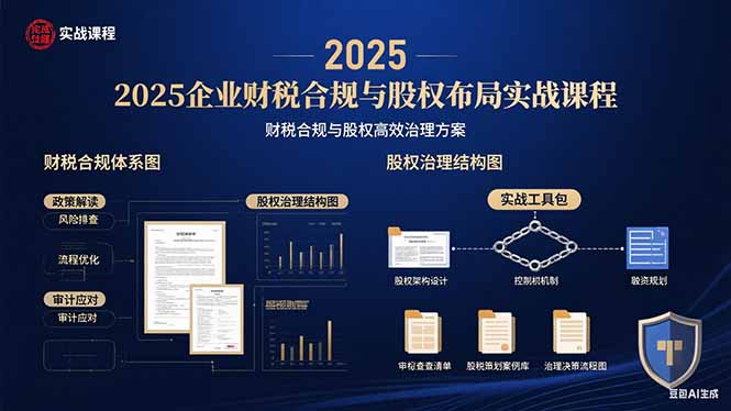 2025企业财税合规与股权布局的实战课程：财税合规与股权高效治理方案-必智轻创社