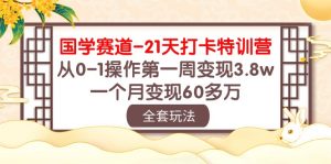 (10224期)国学 赛道-21天打卡特训营:从0-1操作第一周变现3.8w,一个月变现60多万-必智轻创社