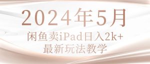 (10459期)2024年5月闲鱼卖ipad日入2k,最新玩法教学-必智轻创社