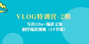 （11520期）VLOG特训营-2期：写出10w+爆款文案，制作爆款视频（19节课）-必智轻创社