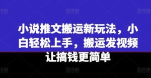 小说推文搬运新玩法，小白轻松上手，搬运发视频让搞钱更简单-必智轻创社
