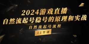 (11653期)2024游戏直播-自然流起号稳号的原理和实战,自然流起号流程(11节)-必智轻创社