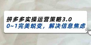 2024-2025拼多多实操运营策略3.0,0~1完美蜕变,解决信息焦虑(38节)-必智轻创社