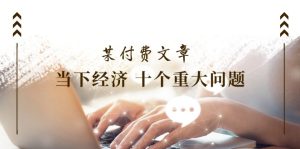 (11707期)某付费文章《当下经济 十个重大问题》覆盖了大家关心的全部经济类话题-必智轻创社