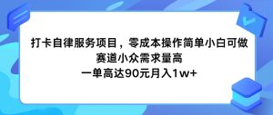 打卡自律服务项目，零成本操作简单小白可做，赛道小众需求量高，一单高达90元月入1w+-必智轻创社
