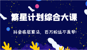 2024繁星计划综合大课：抖音底层算法，百万粉丝不是梦!（77节）-必智轻创社