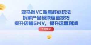 （11848期）亚马逊VC账号核心玩法，拆解产品模块运营技巧，提升店铺GMV，提升运营利润-必智轻创社
