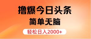 （11849期）撸爆今日头条，简单无脑，日入2000+-必智轻创社
