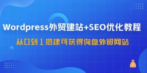 WordPress外贸建站+SEO优化教程,从0到1搭建可获得询盘外贸网站(57节课)-必智轻创社