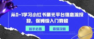 从0-1学习小红书聚光平台信息流投放，保姆级入门教程-必智轻创社