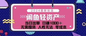 (12092期)闲鱼轻资产 日赚1000+ 当日出单 0成本 利用人性玩法 不断复购-必智轻创社